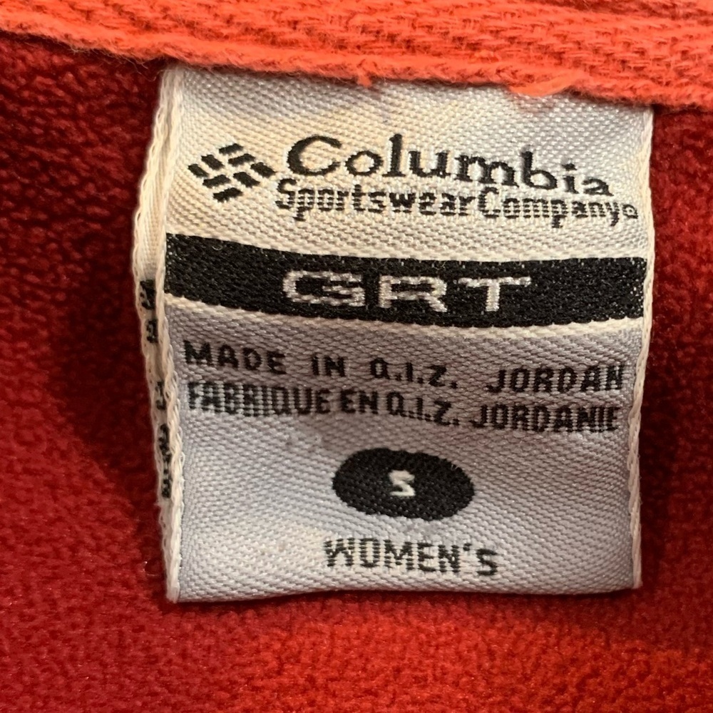 328. Columbia 1/4 Zip Pullover Orange w/maroon red trim. - Picture 7 of 11